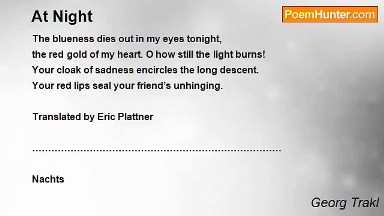 Georg Trakl - At Night