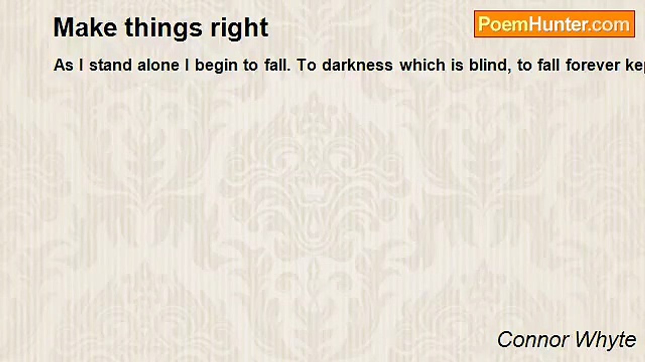 Connor Whyte - Make things right