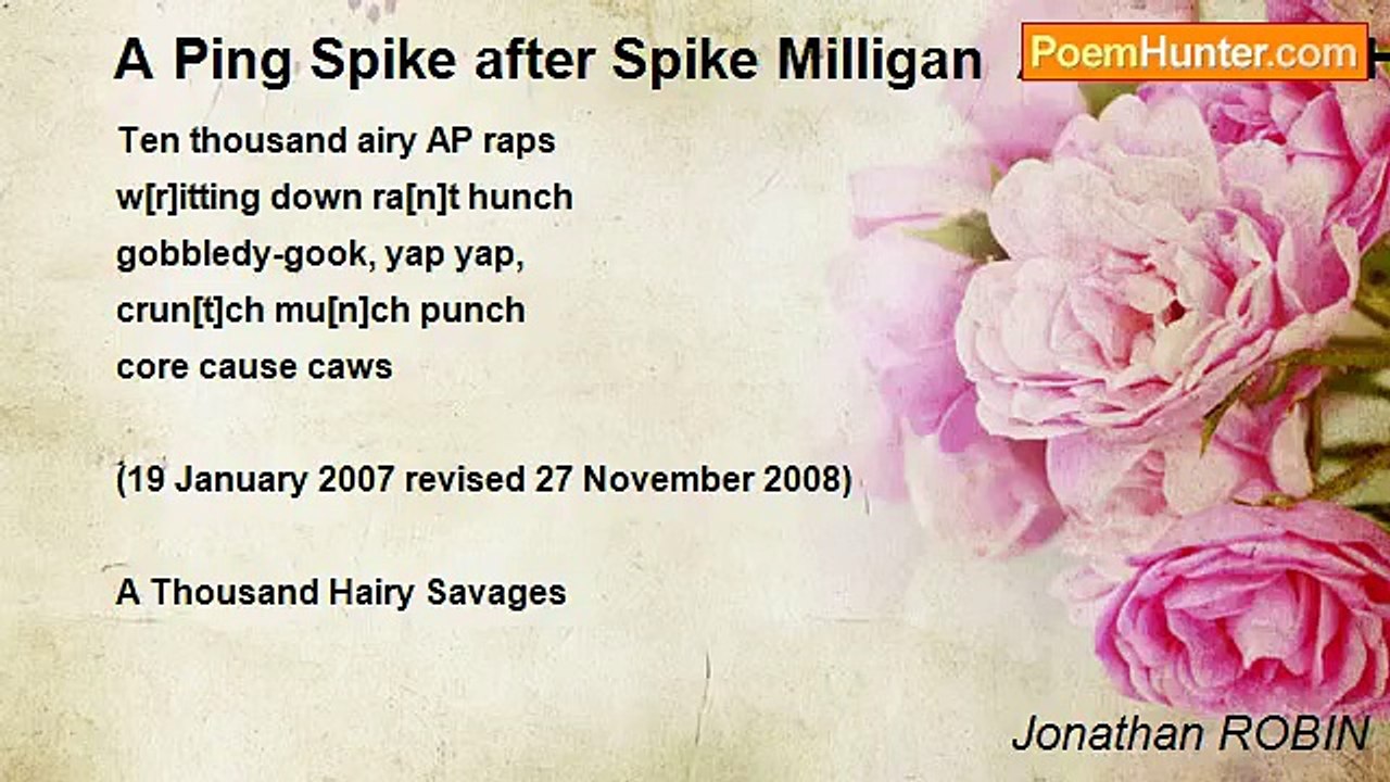 Jonathan ROBIN - A Ping Spike after Spike Milligan  A Thousand Hairy Savages