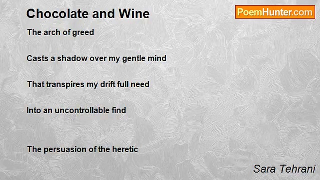Sara Tehrani - Chocolate and Wine