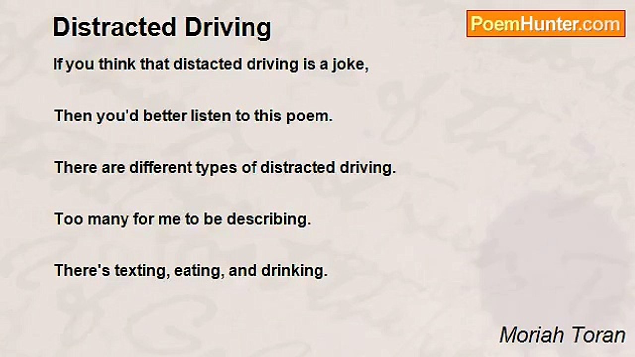 Moriah Toran - Distracted Driving