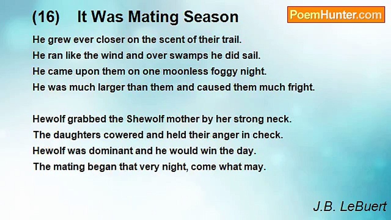 J.B. LeBuert - (16)    It Was Mating Season