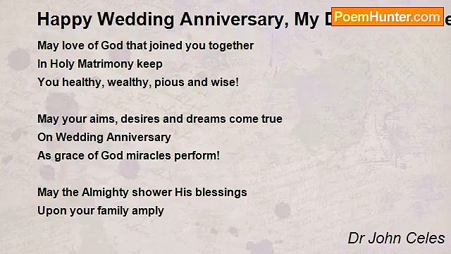 Dr John Celes - Happy Wedding Anniversary, My Dearest Brother