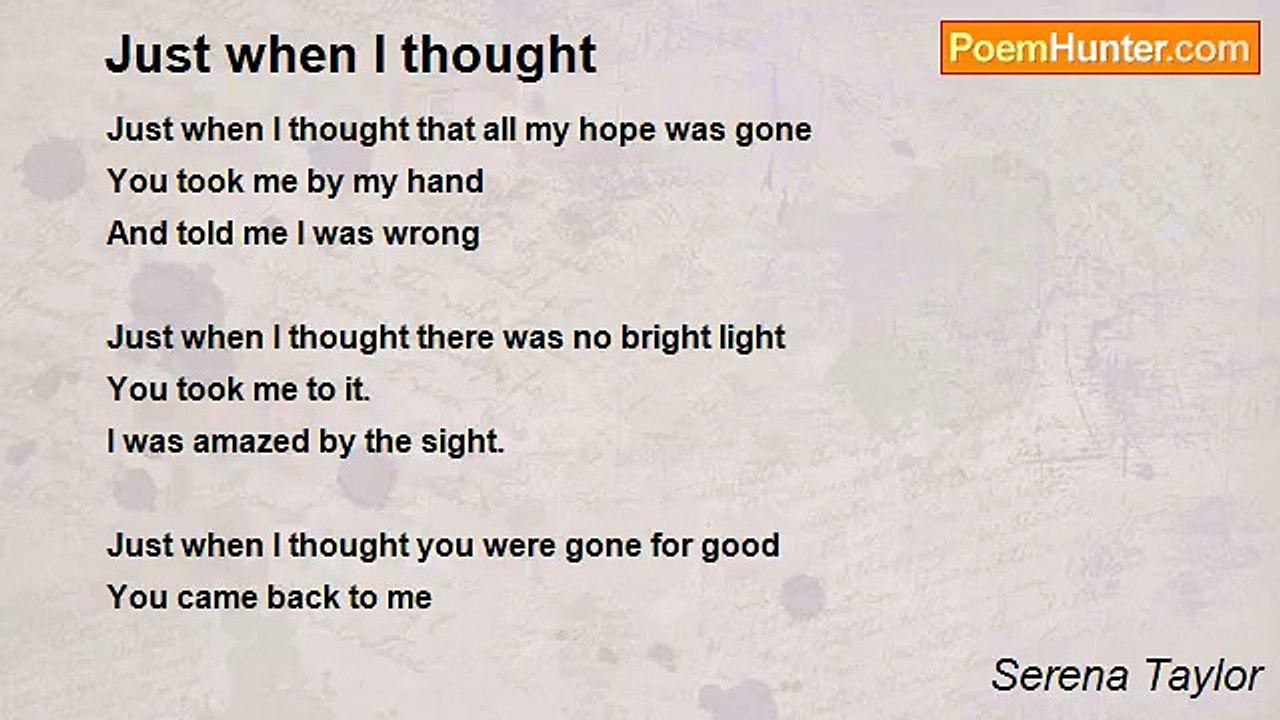 Serena Taylor - Just when I thought