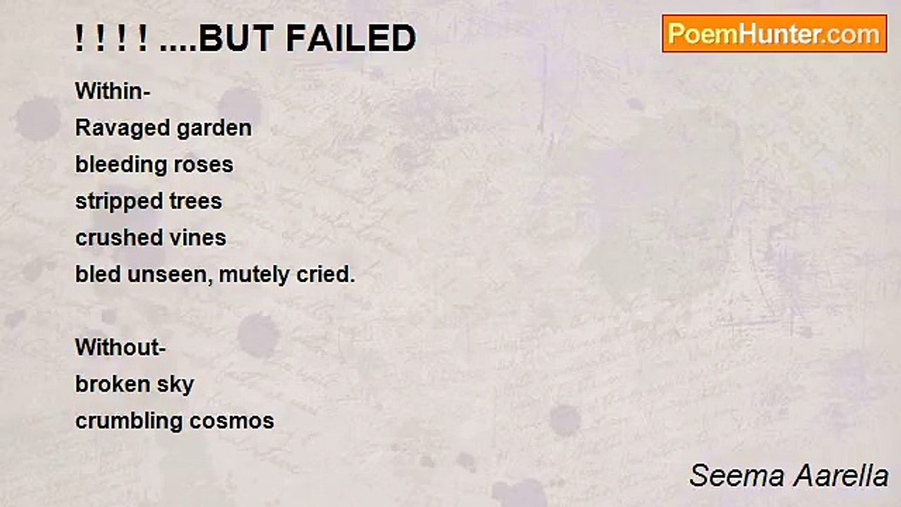 Seema Aarella - ! ! ! ! ....BUT FAILED