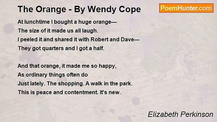 Elizabeth Perkinson - The Orange - By Wendy Cope