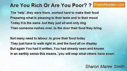 Sharon Maree Smith - Are You Rich Or Are You Poor? ? ...
