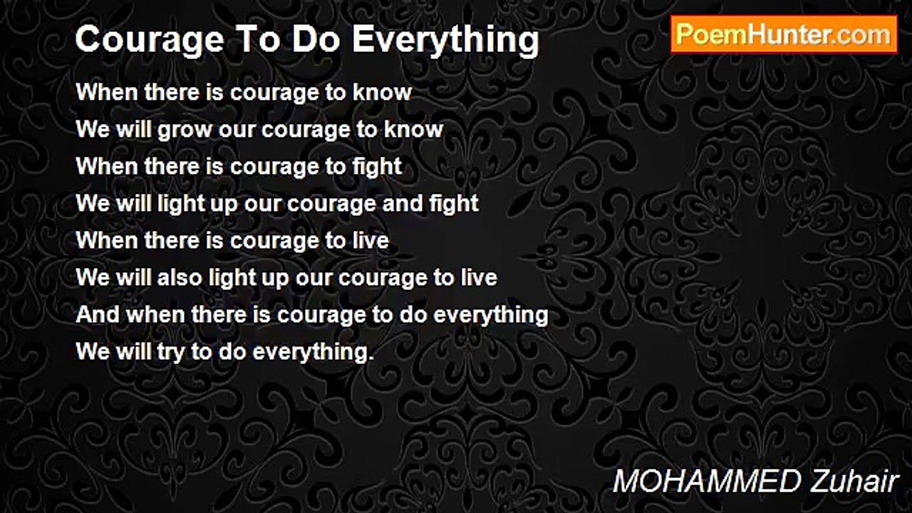 MOHAMMED Zuhair - Courage To Do Everything
