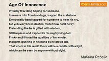 Malaika Rebello - Age Of Innocence