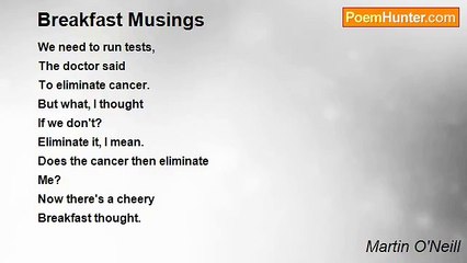 Martin O'Neill - Breakfast Musings