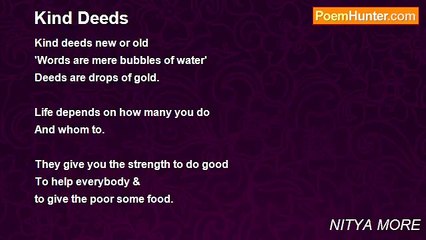 NITYA MORE - Kind Deeds