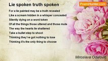 Miroslava Odalovic - Lie spoken truth spoken