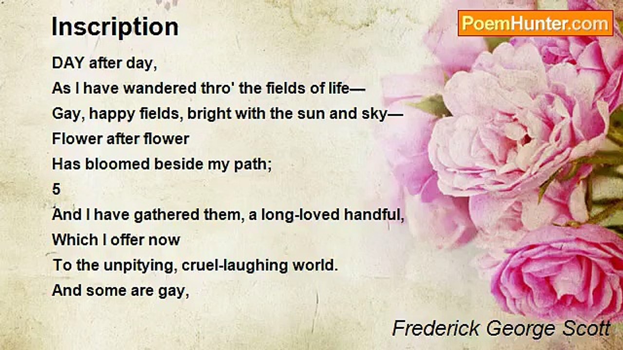 Frederick George Scott - Inscription