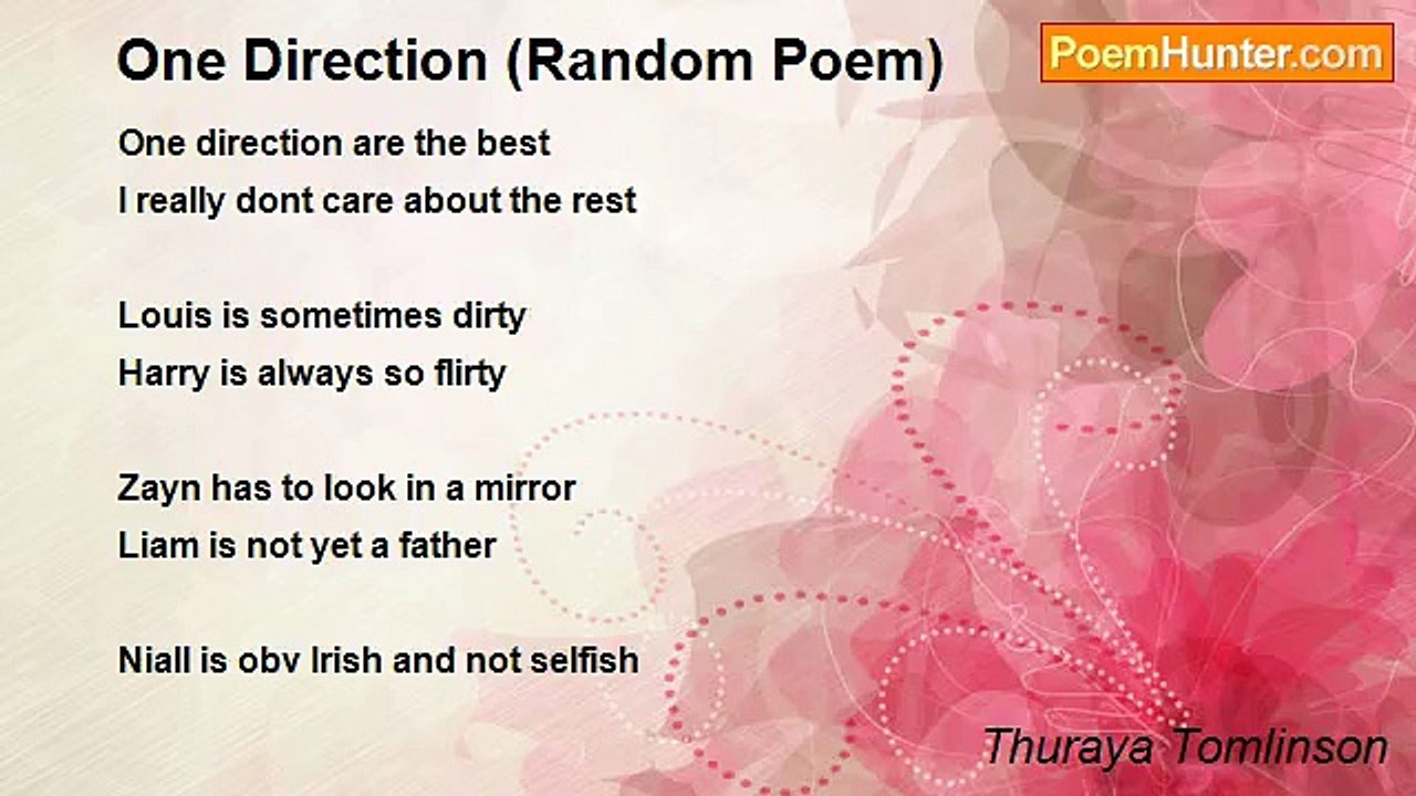 Thuraya Tomlinson - One Direction (Random Poem)