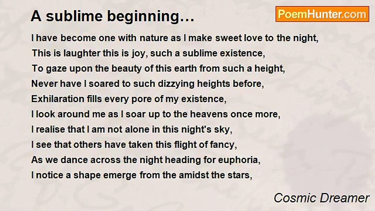 Cosmic Dreamer - A sublime beginning…