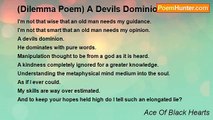 Ace Of Black Hearts - (Dilemma Poem) A Devils Dominion