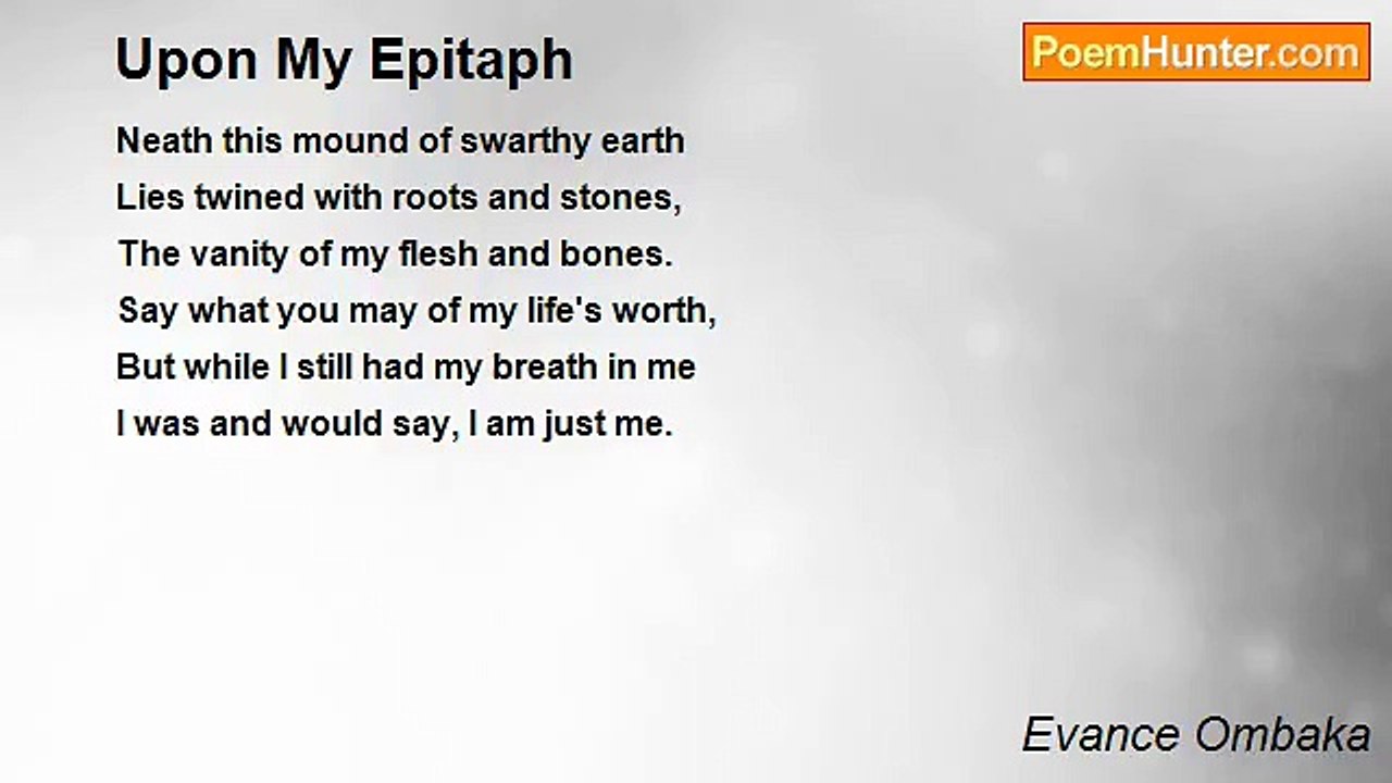Evance Ombaka - Upon My Epitaph