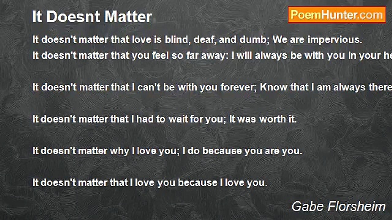Gabe Florsheim - It Doesnt Matter