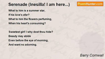 Barry Cornwall - Serenade (Inesilla! I am here...)