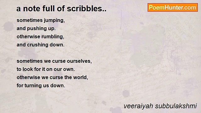 veeraiyah subbulakshmi - a note full of scribbles..