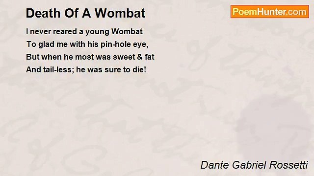 Dante Gabriel Rossetti - Death Of A Wombat