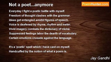 Jay Gandhi - Not a poet...anymore