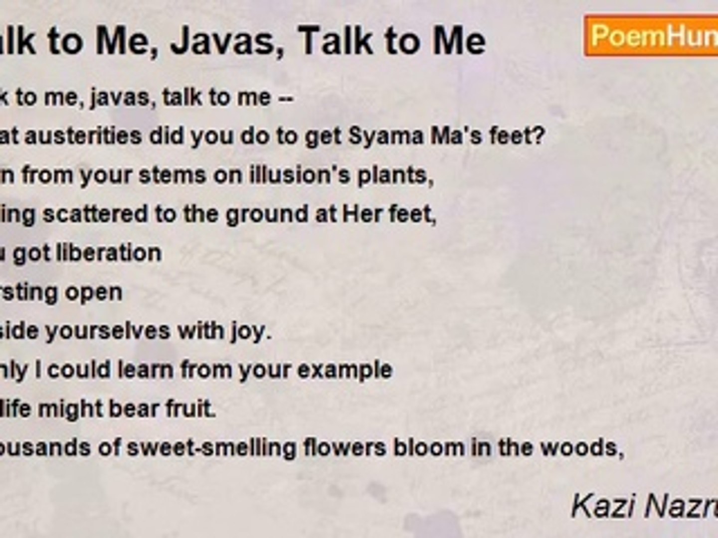 ⁣Kazi Nazrul Islam - Talk to Me, Javas, Talk to Me
