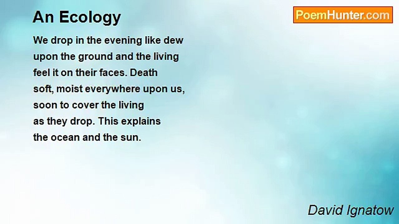 David Ignatow - An Ecology