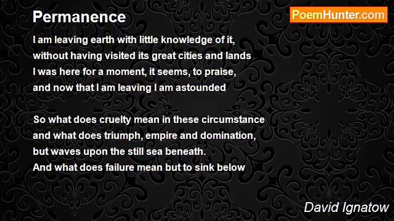 David Ignatow - Permanence