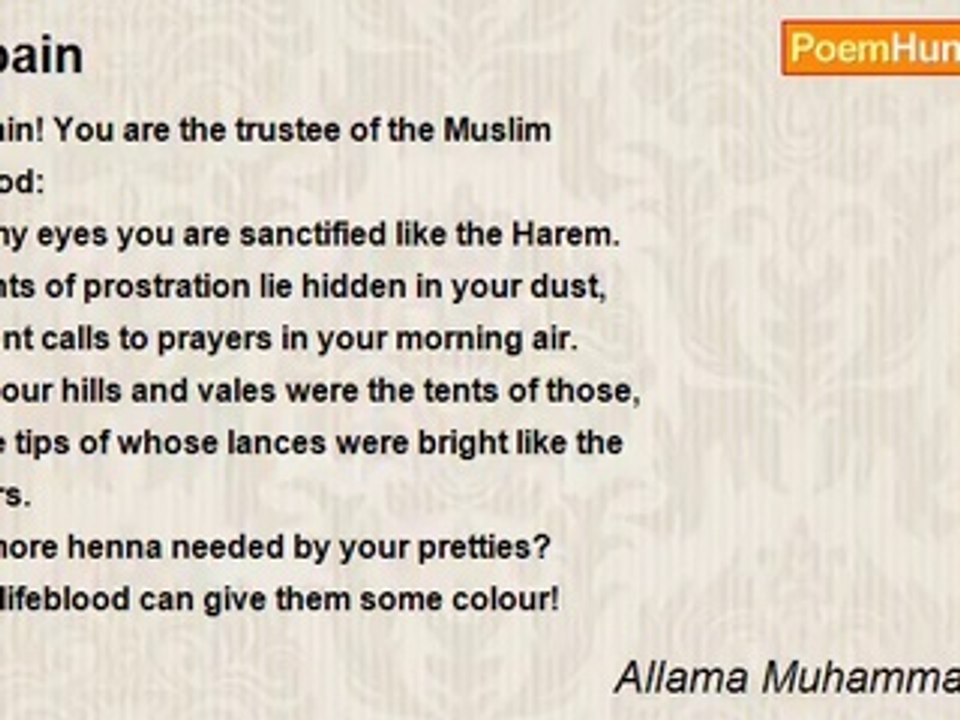 Allama Muhammad Iqbal - Spain