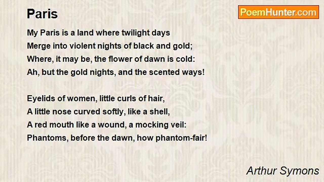 Arthur Symons - Paris