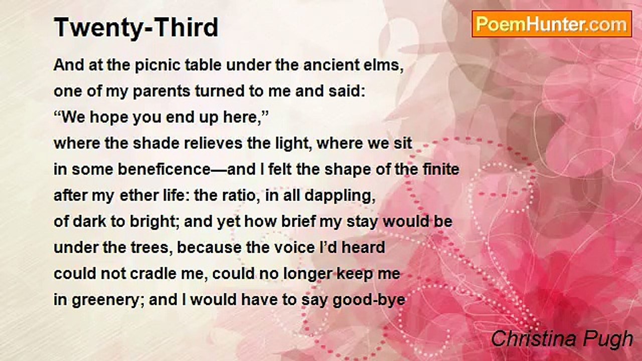 Christina Pugh - Twenty-Third