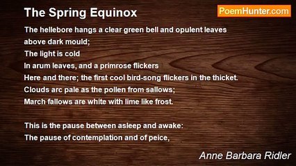Anne Barbara Ridler - The Spring Equinox