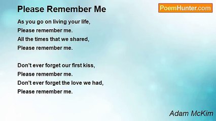 Adam McKim - Please Remember Me