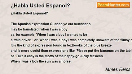 James Reiss - ¿Habla Usted Español?