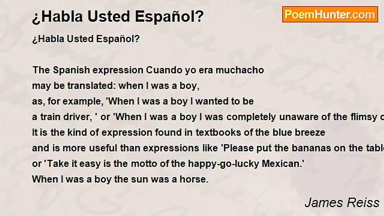 James Reiss - ¿Habla Usted Español?