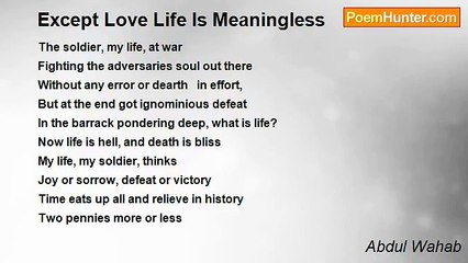Abdul Wahab - Except Love Life Is Meaningless