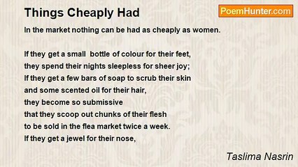 Taslima Nasrin - Things Cheaply Had