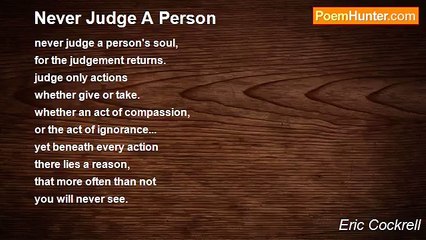 Eric Cockrell - Never Judge A Person