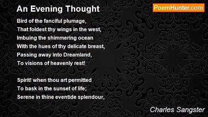 Charles Sangster - An Evening Thought