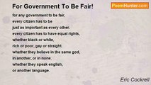 Eric Cockrell - For Government To Be Fair!