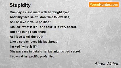 Abdul Wahab - Stupidity