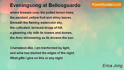 Erica Jong - Eveningsong at Bellosguardo