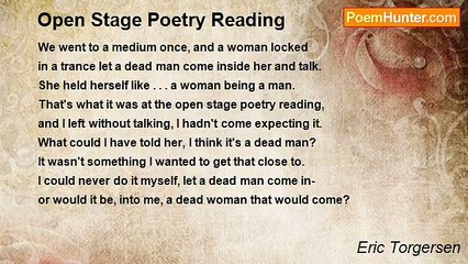 Eric Torgersen - Open Stage Poetry Reading