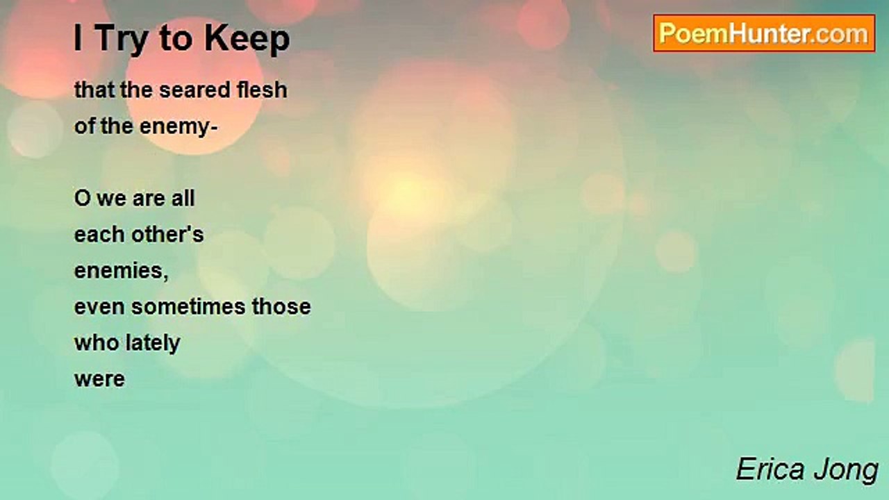 Erica Jong - I Try to Keep