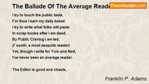 Franklin P. Adams - The Ballade Of The Average Reader