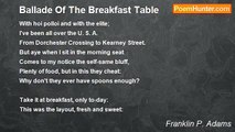 Franklin P. Adams - Ballade Of The Breakfast Table