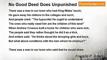 Franklin P. Adams - No Good Deed Goes Unpunished