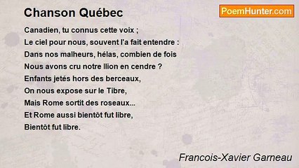 Francois-Xavier Garneau - Chanson Québec