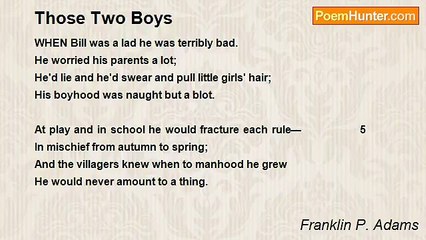 Franklin P. Adams - Those Two Boys
